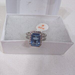 Light Blue Quarts Ring .925 Sterling Silver Size 6